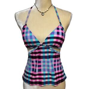 Hula Honey NWT Gingham Halter Tankini Women XS